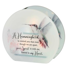 Elanze Designs A Hummingbird to Remind You - Multicolor 8 x 7 Inch Glass Tealight Candle Holder