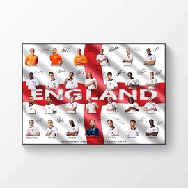 Generic England Euro 2023 2024 Full Squad Signed Poster A4 Football Photo Gift for Football Fans and Supporters
