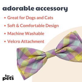Huxley & Kent Bow Tie for Pets | Lavender Lemon (Large) | Easter Spring Bow Tie Collar Attachment | Fun Bow Ties for Dogs & Cats | Cute, Comfortable, and Durable | H&K Bow Tie