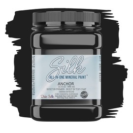 Dixie Belle Silk All-in-One Mineral Paint | Anchor (32 Fl Oz) | Black All-in-One Water Based Primer + Topcoat | Durable Furniture Paint | Low Reflective Finish