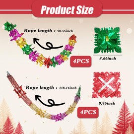 Metallic Rainbow Twist Pack Festive Hanging Radiant Tinsel Garland - Beautifully Crafted Christmas Tinsel Garland & Snowflake Garland - Enhance Your Christmas Decorations and Create a Festive