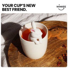 Winkee - Cute Animal Tea Infuser: Tea Egg for Loose Tea | Fun Tea Infuser | Tea Strainer for Cup | Silicone Spice Strainer | Animal-Shaped Tea Ball