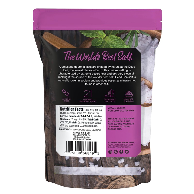 Aromasong Coarse Sea Salt for Grinder Refill - 100% Pure
