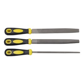 Meprotal 3pcs 8-inch Metal File Set - Hardened Steel Includes Flat, Round, and Half-Round Files Sharpening Tools for Metal Axe Sharpening Extended Use, Comfortable Hand Grip