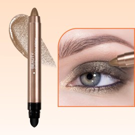 Boobeen Lidschatten-Stift-Set, Schimmernder Lidschatten-Stift, Cremiger Highlighter, Wasserfester Eyeshadow-Bleistift, 2 Stück