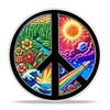 Love and Peace Challenge Coin Vibrant Nature and Space Peace