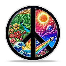 Love and Peace Challenge Coin Vibrant Nature and Space Peace Unique Decorative Coin Inspirational Coin Collectible Gifts for Family Children Friends