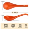 HANSGO Porcelain Soup Spoons Set of 6 Ceramic Chinese Soup