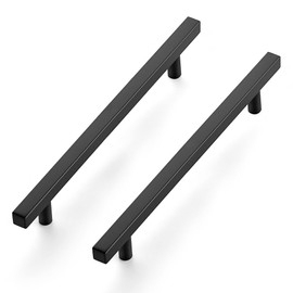 Ravinte 10 Pack 10" Square Cabinet Pulls Matte Black Stainless Steel Kitchen Cupboard Dresser Handles Cabinet Handles 10" Length, 7-1/2" Hole Center