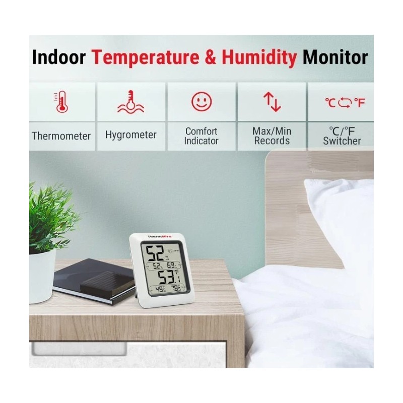 ThermoPro 3× TP50 ThermoPro Digital Room Thermometer Hygrometer Indoor Temp