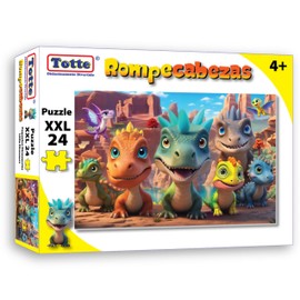 Totte Rompecabezas 24 Piezas XXL | Piezas Extra Grandes, Gruesas y Durables | Diseñado para Uso Infantil (PEQUEÑOS Dinosaurios)