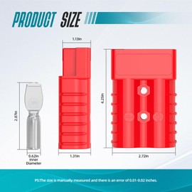 Hilictokt Anderson Connector 350A, 2/0 AWG Battery Quick Connect 12V-36V Anderson Plug Winch Wiring Kit for Winch, RV, Truck & Marine Applications (2 Pack) -RED