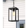Beionxii Outdoor Pendant Light, Modern Exterior Hanging Porch Lantern, Black