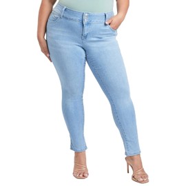 YMI Jeans Women´s Plus 3 Wannabettabutt Mid-Rise Skinny, Q Celeste Blue, 20