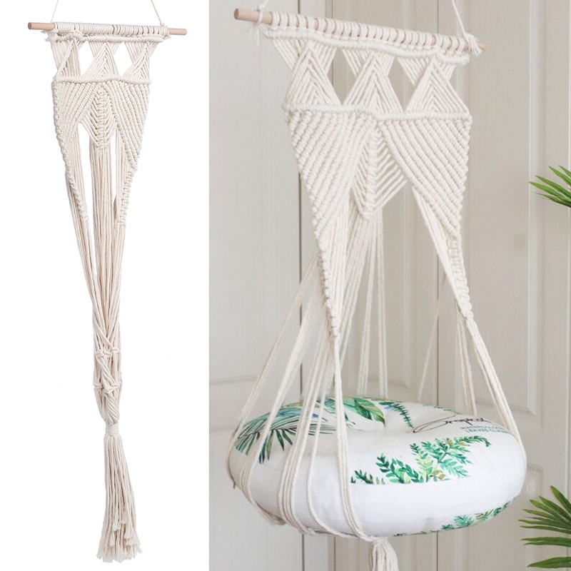 Hanging Swing Hammock HandKnitted Cotton Rope Tapestry Decorations for Cat
