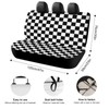 White Black Square Checkered Flag Car Rear Seat Covers Universal