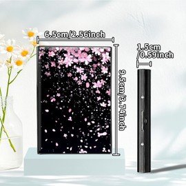 DIGTIALL for Men & Women RFID Blocking Metal Wallet - Slim Aluminum Credit Card Holder with 6 Accordion Slots, ID Window & Compact Pocket Case,Cherry Blossoms Glittery