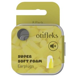 Otifleks Super Soft Foam Earplug Pair, Yellow/white, Pack of 8