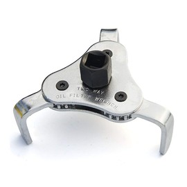 Universal Oil Filter Wrench 3 Jaw Adjustable Oil Filter Removal Tool, 2 Way Oil Filter Wrench for Removing Oil Filters from Diameters 2-1/2'' to 4-9/16'' Inches