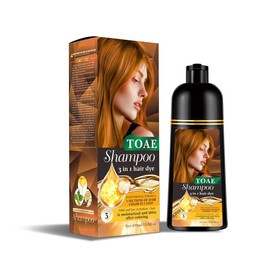 3-in-1 Hair Dye Shampoo, Herbal Gray Coverage, TOAE Unisex Formula, Safe and Ammonia-Free:_Golden