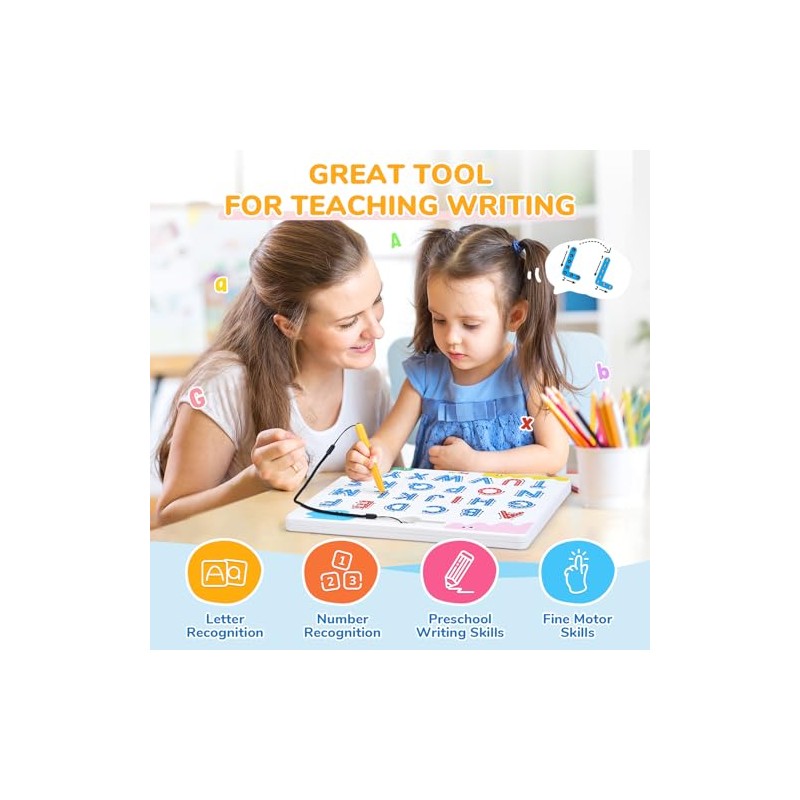 JoyCat Magnetic Letter and Number Tracing Board Set, Double Sided