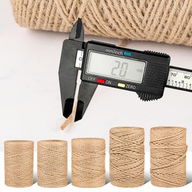 Natural Jute Twine String,Bulk Jute Rope Cord Twine for Crafting Gardening,Roll of Thick and Thin Twine for Gift Wrapping,Brown Decorative Rope,Ornament Twine for Cat Scratch Post (2mm x 656ft)