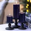 KONNI Navy Blue Pillar Candles Set of 3, 3"x 6"