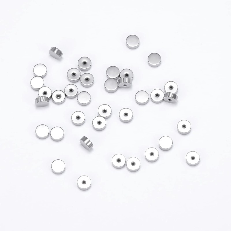 AOEDEJ Stainless Steel Earring Backs Silver Flat Backs for Earrings
