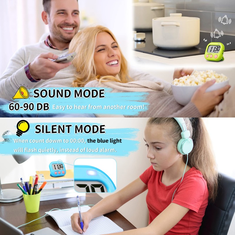 Timer for Kids Teachers Digital Kitchen Timers for Cooking Large