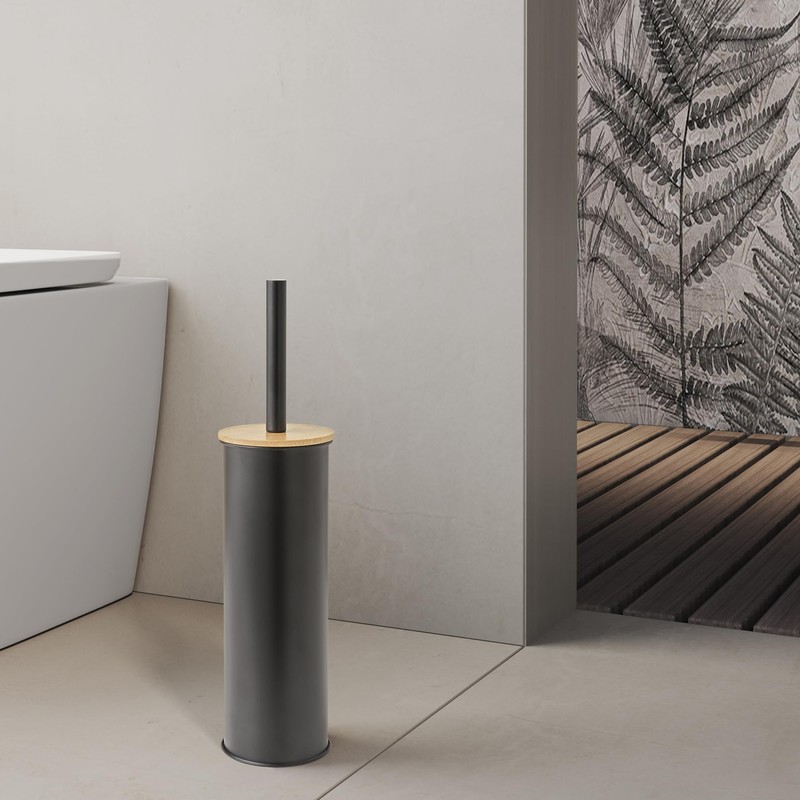 Gedy Kenta Spazzolino da Pavimento Nero Opaco Bamboo
