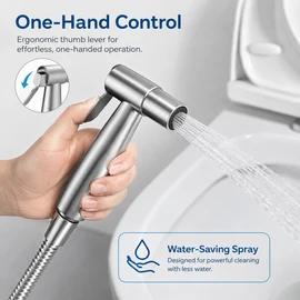 Handheld Bidet Sprayer for Toilet – 304 Stainless Steel Hygiene Spray Set with 59-Inch Hose & Adjustable Water Control