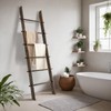TEAKMAMA 6-Tier Blanket Ladder with Hanging Knobs,5.5 Ft Wall Leaning