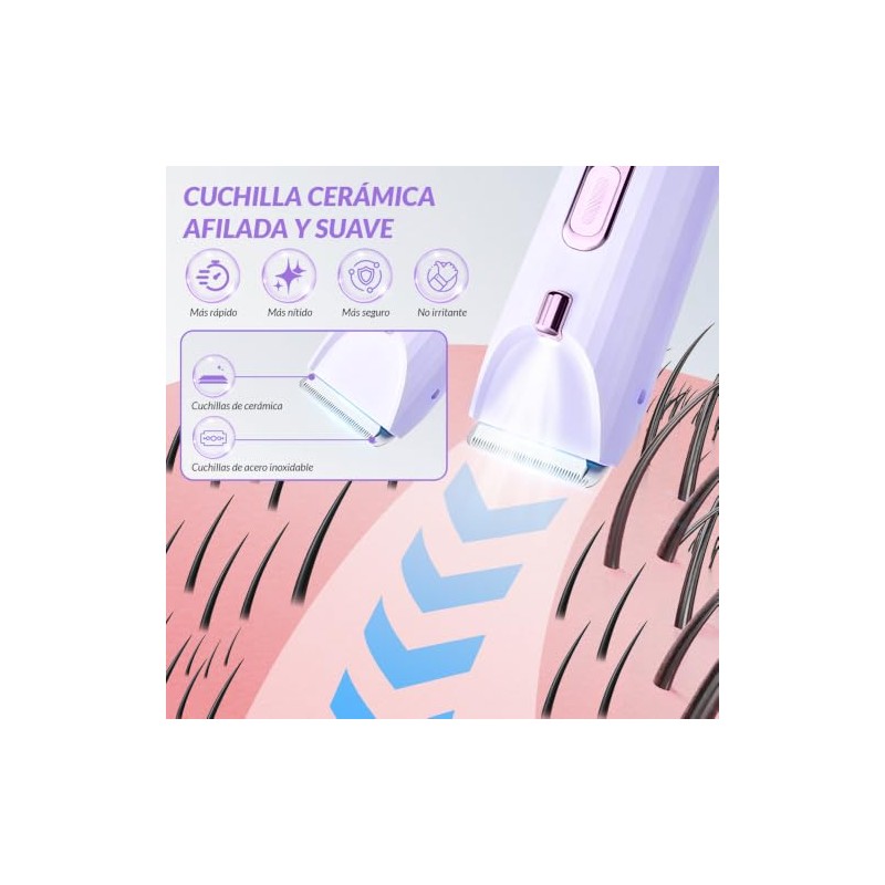 Edecor Depiladora Eléctrica Rasuradora Mujer Doble Cabezal