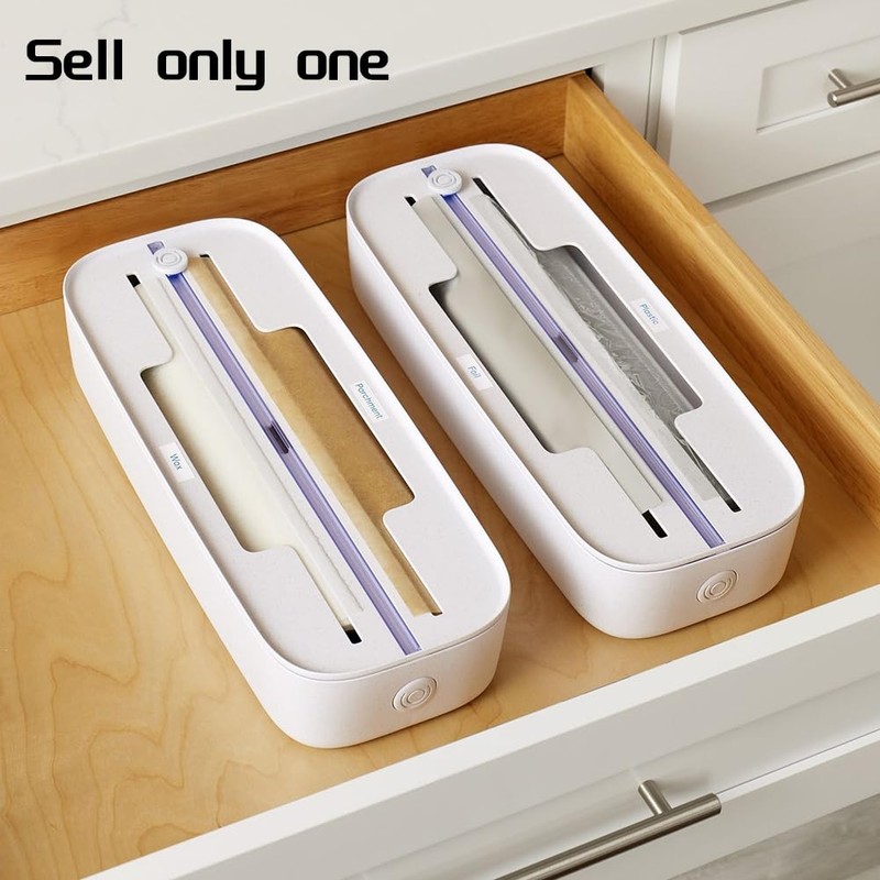 Drawer Food Wrap Dispenser, Foil, Plastic and Wax Paper Organizer