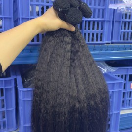 100% Human Hair Cuticle Aligned Raw Human Hair Good Destiny Full and True to Length Philippines Curl Curly Weft Bundlesstyle: Kinky Straight, color: Natural Black bundle-100grams, Stretched Length: 10 inches