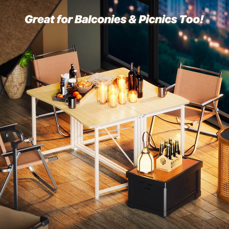 Huuger Folding Desk for Small Spaces, 39.3 Inch Foldable Computer