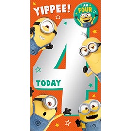 Danilo Cards Happy 4th Birthday Card Minions, 9 x 5