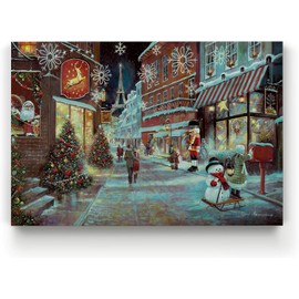 Renditions Gallery Abstract Christmas Art Prints for Home Decor Snowy Paris Christmas Wall Artwork Hanging Prints for Bedroom Dining Living Room Office Home Kitchen Wall Decor - 28"X40" LT18