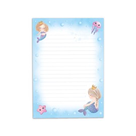 Girls Stationery Set Mermaid Letter Pad with Envelope for Kids (A5 Pad with 25 Sheets + 15 Envelopes)