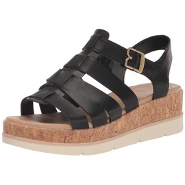 Dr. Scholl's Shoes Womens Only You Platform Sandal Black Smooth 10 M