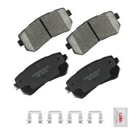 Fraxle Rear Ceramic Brake Pads Set with Hardware For 2009-2012 Hyundai Elantra, 2015 Sonata, 2006-2008 Accent, Tucson, 2010-2013 Kia Forte, Forte5, Rio, Rio5, Sportage, Cadenza