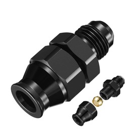 SYKRSS 6AN Male to 3/8" Hardline Tube Fuel Line Fitting, 3/8 inch OD tube to 6AN male Straight Hard Tube Adapter Aluminum 1PC