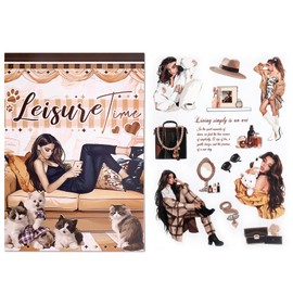 RISYPISY Christmas PET/Paper/Vinyl Stickers for Journaling, 20 Sheets Leisure Scrapbooking Supplies, 253 Pieces Sticker Supplies Decoration Journaling Supplies