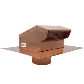 RDP Copper Rooftop Exhaust Vent Cap with Damper and Bottom Extension | Made in USA (4 Inch)