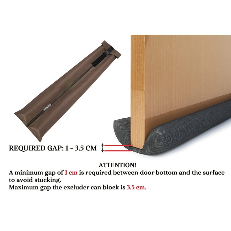 2 x MOXVIO Draft Excluder for Doors, Double Under Door