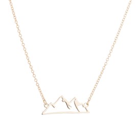 COLORFUL BLING Minimalist Snowy Mountain Necklace Hiking Mountain Peak Pendants Necklaces Jewelry Climbing Nature Outdoor Lovers Gifts (gold)