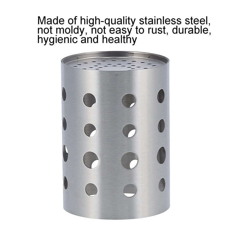 Kitchen Stainless Steel Utensil Holder Chopsticks Perforated Drying Storage Basket