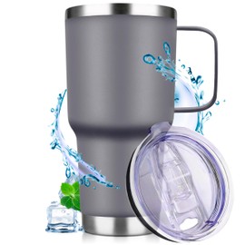 ONDA SHOP | Termo de Acero Inoxidable Para Bebidas Frias Y Calientes Con Aislamiento de Doble Pared | Capacidad de 30 Oz | Color Gris