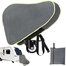 Drawbar Cover Caravan, Universal Drawbar Protective Cover, Adjustable Strap Buckles, Waterproof Towing Hitch Cover with Reflective Band