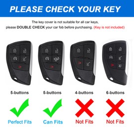 Montague Key Fob Cover for Chevy Suburban, for GMC Yukon Denali Terrain, Soft TPU Key Case for Silverado Tahoe Equinox Traverse, for Buick Envision Remote Smart Key Holder（5 Buttons Pink）